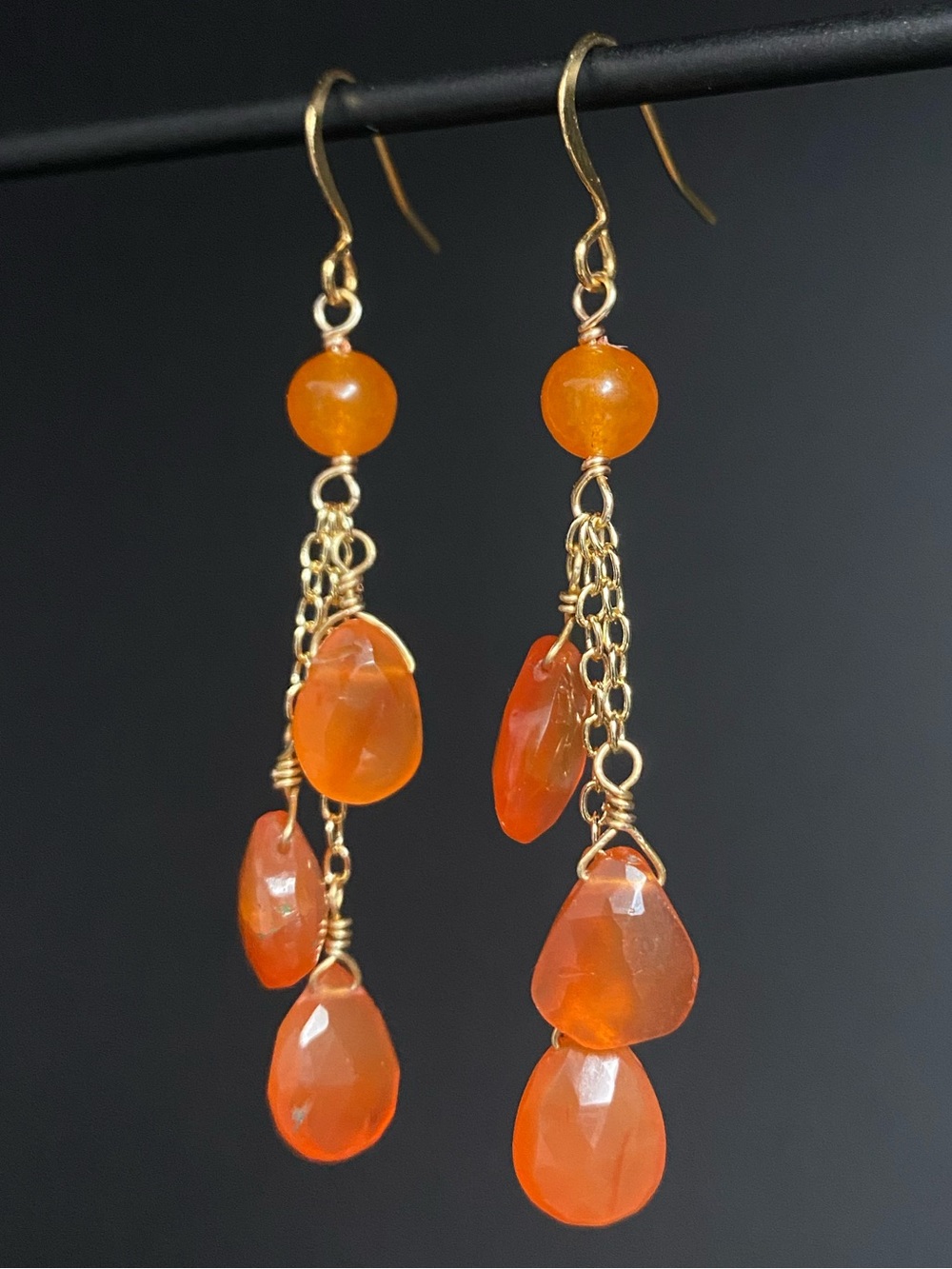 Carnelian & Agate Drop Earrings